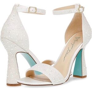 Betsey Johnson Dani pearl and rhinestone heels size 9.5